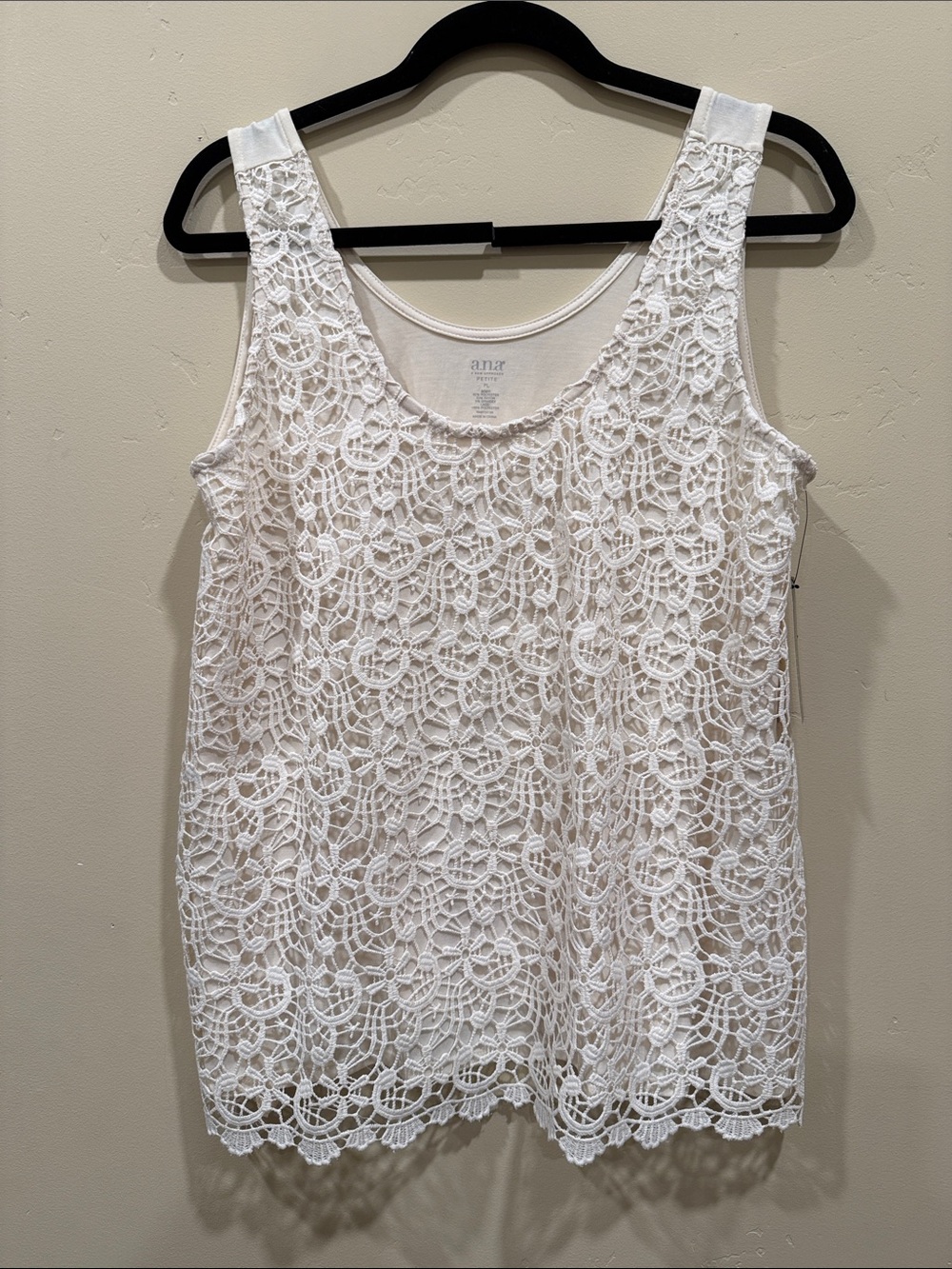 a.n.a White Crochet Lace Tank Top